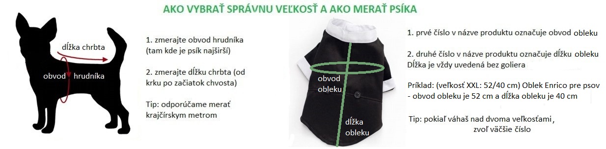 ako merať psov - obleky