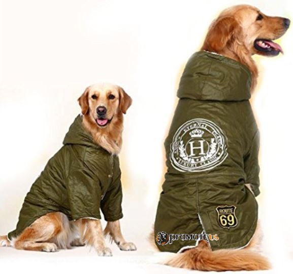 (veľkosť 4XL: 70/50 cm) Zimná zateplená bunda pre psov - zelená