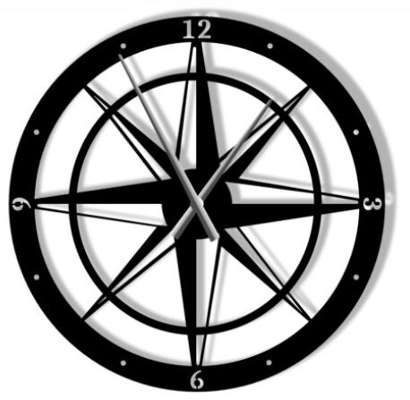 Kovové hodiny Compass 70 cm (VEľKé HODINY NA STENU)