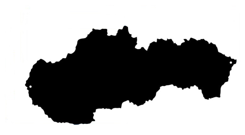 Mapa Slovenska na stenu 80 cm biela