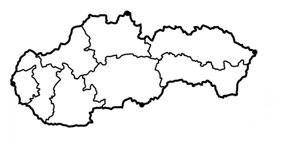 Mapa Slovenska na stenu 60 cm biela