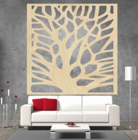 Drevený obraz na stenu strom Adara, hnedá 80 cm