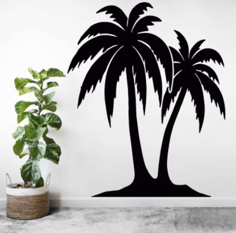 Drevený strom na stenu Baham, čierna 50 cm
