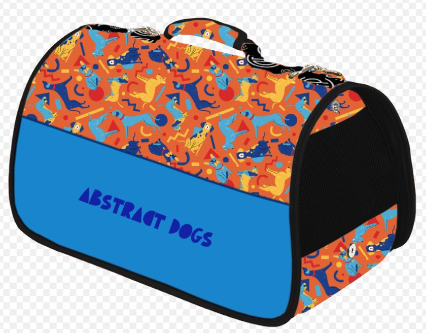 Skladacia taška pre mačky a psov Abstract Dogs Orange 50×27×26 cm