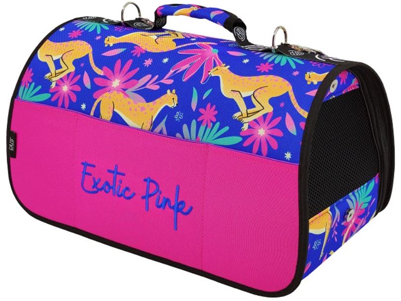 Skladacia taška pre mačky a psov Abstract Exotic Pink Blue 50×27×26 cm