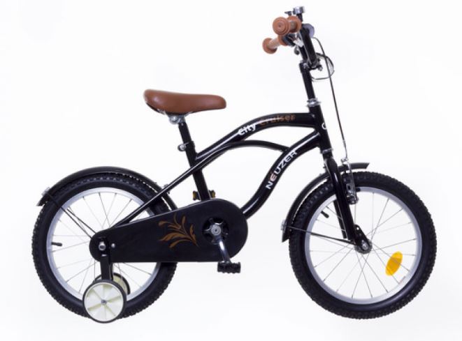 16" Detský bicykel Cruiser čierny