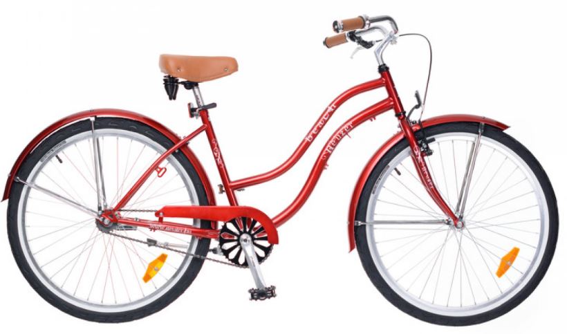 26" Dámsky retro bicykel BEACH CRUISER 1-rýchlostný bordový