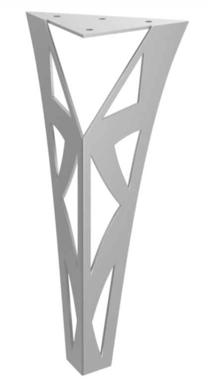 Nábytková noha Tartaros 30 cm strieborná
