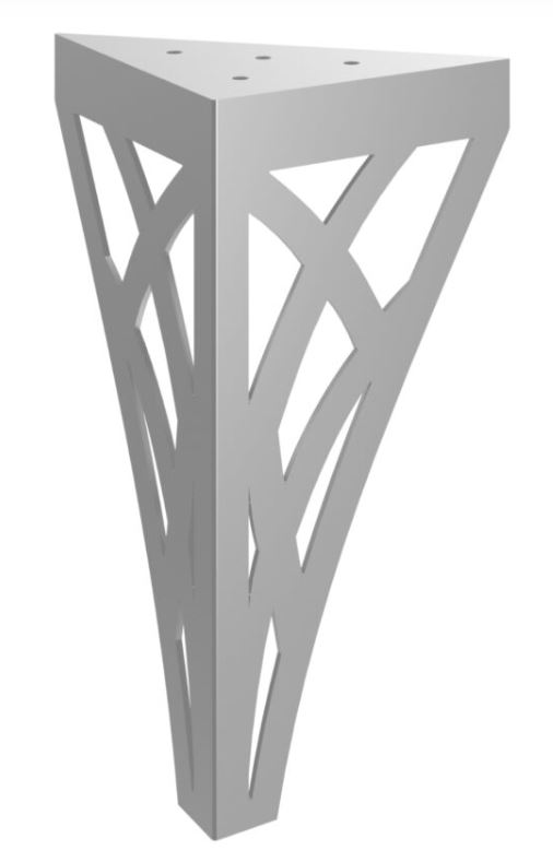 Nábytková noha Thanatos 30 cm strieborná