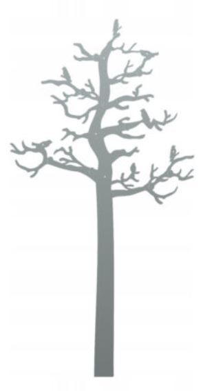 Vešiak strom s vtáčikmi 130 strieborná