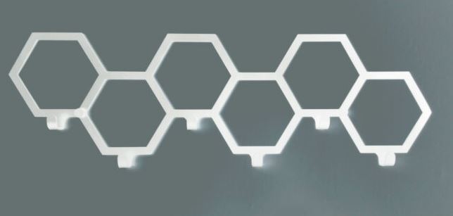 Vešiak na stenu do chodby HEXAGON biela