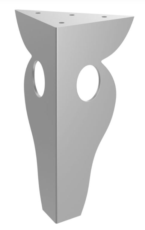 Nábytková nožička Urania 15 cm strieborná