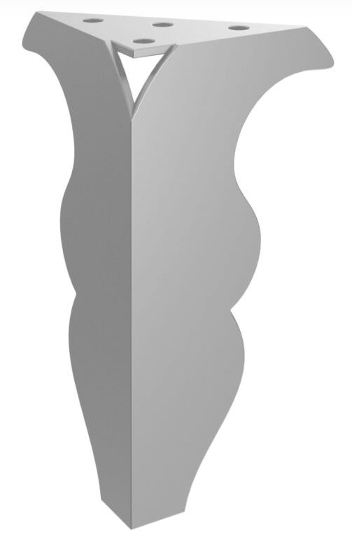 Nábytková nožička Klio 15 cm strieborná