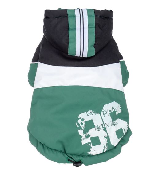 (veľkosť 7XL: 90/70 cm) Zimná zateplená bunda pre veľkých psov - zelená 86