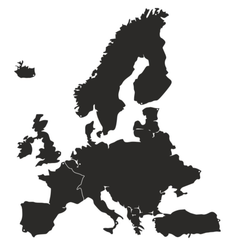 Mapa Europy na stenu 130 cm