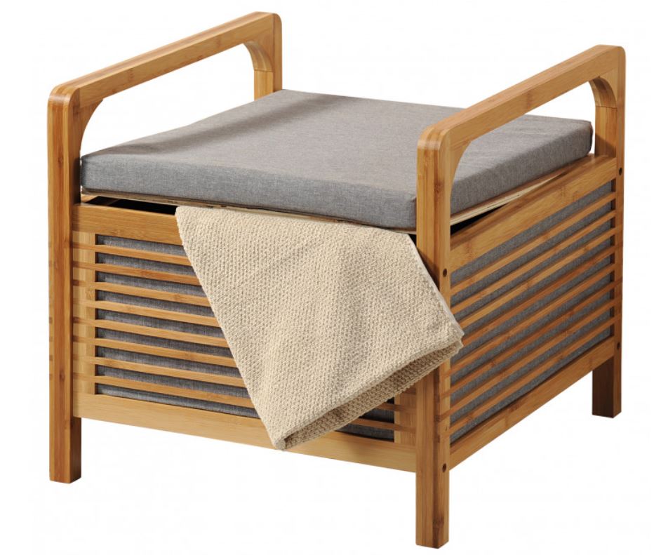 Bambusový stôl / sedenie s úložným priestorom ALAMAK 50x49x47 cm