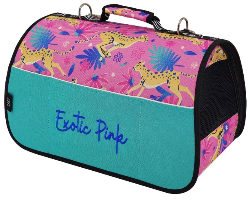 Skladacia taška pre mačky a psov Abstract Exotic Pink 50×27×26 cm