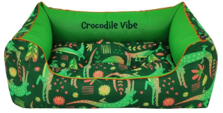 Prateľný pelech pre psa Crocodile Green M/L/XL