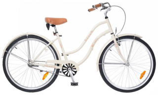 26" Dámsky retro bicykel BEACH CRUISER 1-rýchlostný krémová