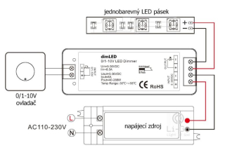 LED stmievač pre ovládanie 1-10V 8A