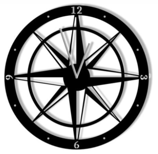 Štýlové hodiny Compass 40 cm